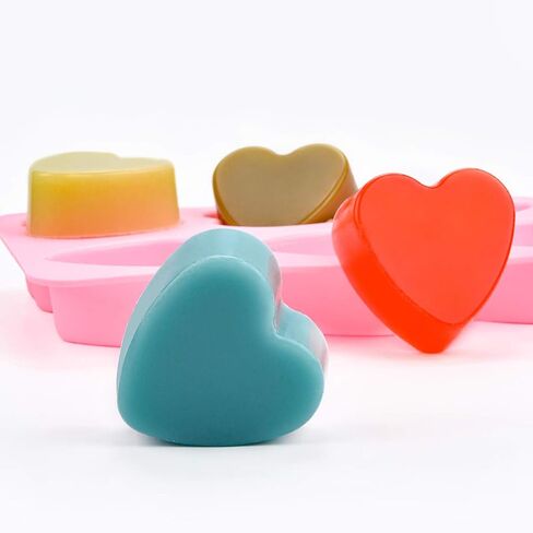 SJ Heart Silicone Molds, 6 Cavity 4 Ounce Bar Heart Mold for Soap, Resin, Candle and Muffin, Pack of 1 in Saudi Arabia