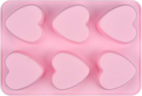 SJ Heart Silicone Molds, 6 Cavity 4 Ounce Bar Heart Mold for Soap, Resin, Candle and Muffin, Pack of 1 in Saudi Arabia