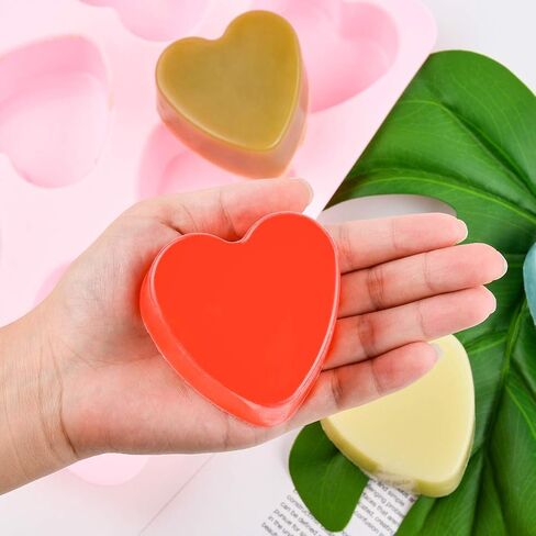 SJ Heart Silicone Molds, 6 Cavity 4 Ounce Bar Heart Mold for Soap, Resin, Candle and Muffin, Pack of 1 in Saudi Arabia