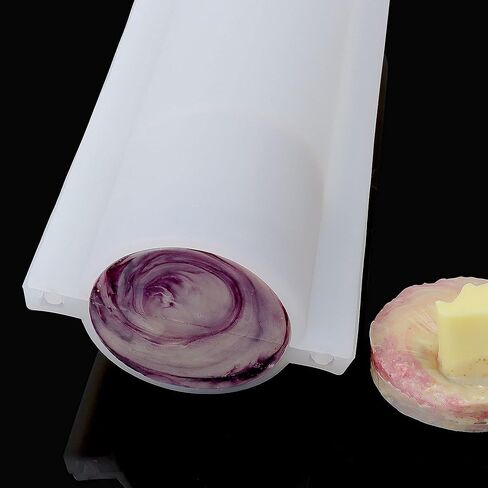 Mose Cafolo Set of 2 pcs White 6-Cavity Thick Silicone Round Soap Mold Non-Stick Mold, 2" and 3" DIY for Cake Chocolate Candle Ice Cube Making Mould in Kuwait