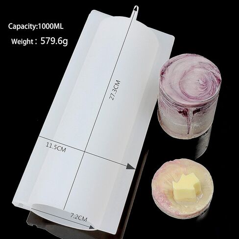 Mose Cafolo Set of 2 pcs White 6-Cavity Thick Silicone Round Soap Mold Non-Stick Mold, 2" and 3" DIY for Cake Chocolate Candle Ice Cube Making Mould in Kuwait