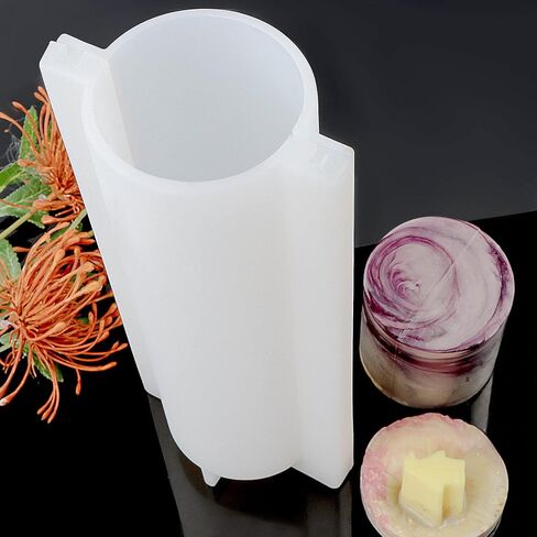 Mose Cafolo Set of 2 pcs White 6-Cavity Thick Silicone Round Soap Mold Non-Stick Mold, 2" and 3" DIY for Cake Chocolate Candle Ice Cube Making Mould in Kuwait