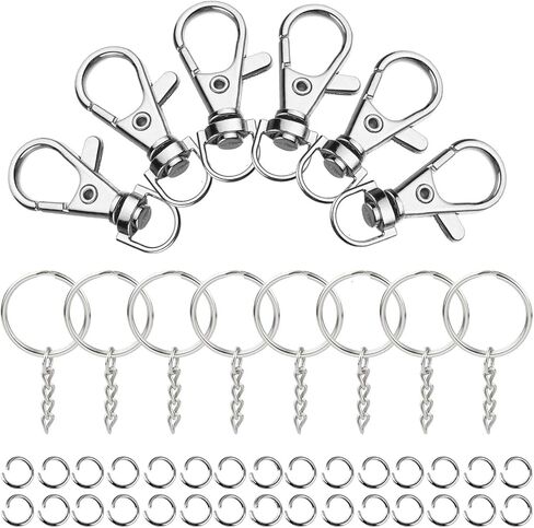 150 قطعة خطاف دوار المفاجئ حلقات الانتقال سبليت حلقات المفاتيح مع سلسلة لمشاريع الخياطة حبل المفاتيح حقيبة يد محفظة الأجهزة الحرفية in Kuwait