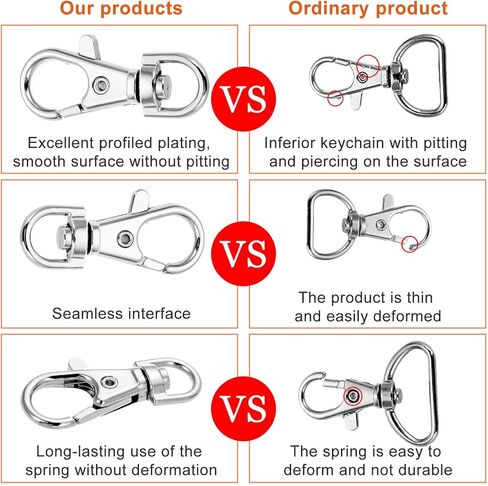 150 قطعة خطاف دوار المفاجئ حلقات الانتقال سبليت حلقات المفاتيح مع سلسلة لمشاريع الخياطة حبل المفاتيح حقيبة يد محفظة الأجهزة الحرفية in Kuwait