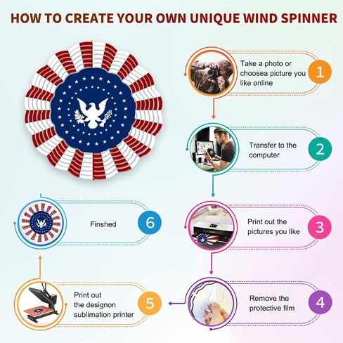4 Pcs 8 Inch Sublimation Wind Spinner Blanks, 3D Aluminum Wind Powered Kinetic Sculpture, Spinner Suspension Trim for Yards & Gardens（Round） in Saudi Arabia