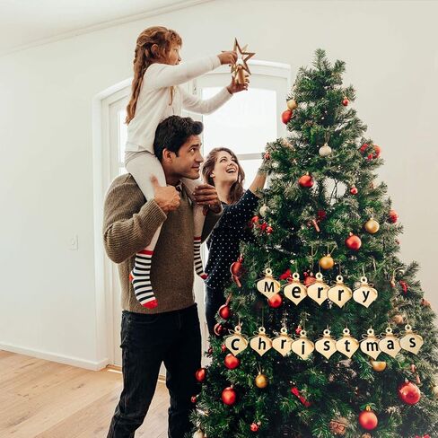 36 قطعة DIY عيد الميلاد الخشبية معلقة الحلي مع ثقب الحرف الخشبية قطع العلامة غير الانتهاء من شرائح الخشب الطبيعي مع حبال للحرف المركزية DIY عيد الميلاد الديكور in Kuwait