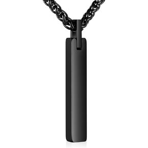 Dletay Urn Necklace for Ashes Stainless Steel Cremation Jewelry for Ashes Memorial Ash Necklace for Men Women Ash Holder Black