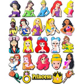 Zanerolan 25PCS Princess Shoe Decoration Charms for Clog, Cartoon Princess Charms Accessories for Kid Girl Party Favor in Kuwait
