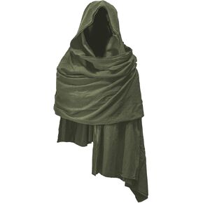 JCBFUME Cowl Hood Scarf Rogue Hood Medieval Cloak Renaissance Costume Men Neck Warmer Hooded Cape Hat Cyberpunk Accessories