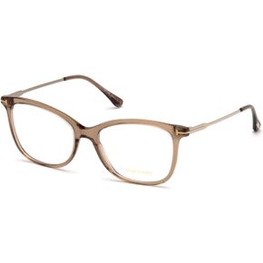 Eyeglasses Tom Ford FT 5510 045 Shiny Transparent Brown Front, Rose Gold Temples in Saudi Arabia