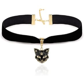 OFGOT7 قلادة كلاسيكية سوداء مخملية على شكل قطة للفتيات، إكسسوار قلادة قوطي للنساء، مجوهرات تنكرية للهالوين in Kuwait