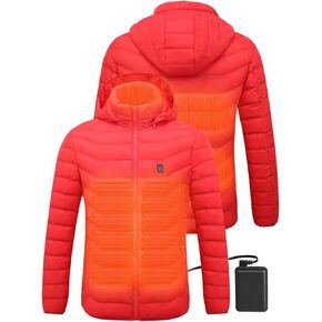 Heated Jacket, ANTARCTICA Lightweight Heating Jackets with 5V/3A Power Bank, 5 Areas Heating Winter Coat for Men and Women