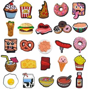 36 قطعة من قطع زينة الأحذية الغذائية، زينة كروك كلوج، هدايا ساحرة الطعام اللطيفة للأطفال، الأولاد، الفتيات، المراهقين، هدية حفلة عيد الميلاد، بلاستيك، لا أحجار كريمة, بلاستيك, بدون أحجار كريمة in Kuwait