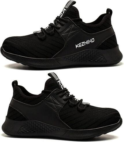 Kezhiho Steel Toe Work Shoes for Men Lightweight Comfortable Slip Resistant Puncture Proof Safety Shoes Breathable Indestructible Construction Industrial Sneakers in Saudi Arabia