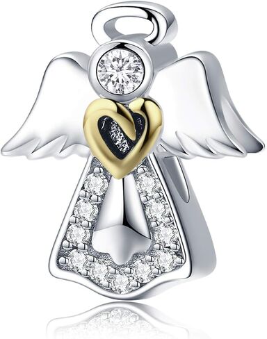 مالدو جولري دلاية على شكل جناح ملاك على شكل قلب مطلية بالذهب لسوار باندورا (دلاية جناح الملاك) in Kuwait