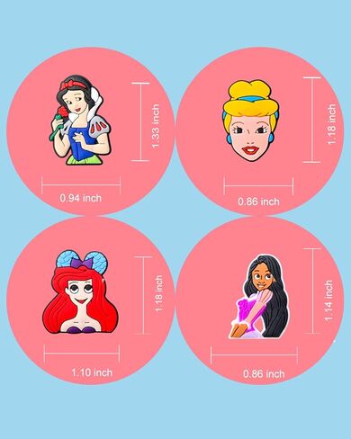 Zanerolan 25PCS Princess Shoe Decoration Charms for Clog, Cartoon Princess Charms Accessories for Kid Girl Party Favor in Kuwait