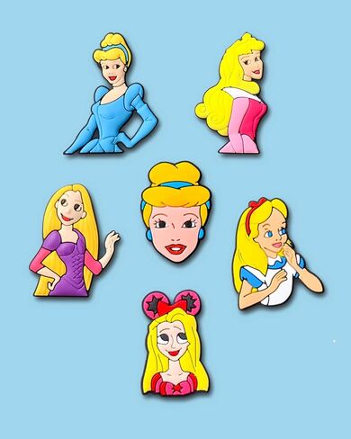 Zanerolan 25PCS Princess Shoe Decoration Charms for Clog, Cartoon Princess Charms Accessories for Kid Girl Party Favor in Kuwait