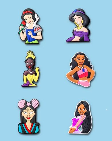 Zanerolan 25PCS Princess Shoe Decoration Charms for Clog, Cartoon Princess Charms Accessories for Kid Girl Party Favor in Kuwait