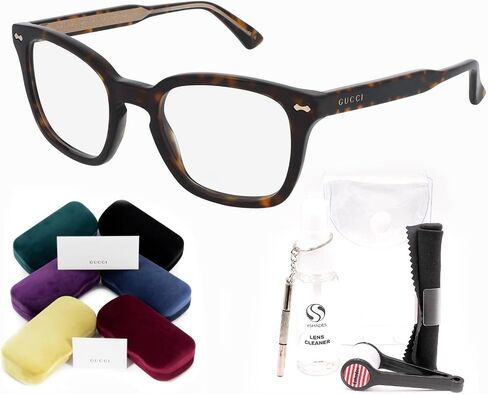 Gucci GG0184O Square Shape  Eyeglasses  + Bundle with eSHADES  Luxury Eyewear Kit in Saudi Arabia