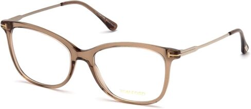 Eyeglasses Tom Ford FT 5510 045 Shiny Transparent Brown Front, Rose Gold Temples in Saudi Arabia