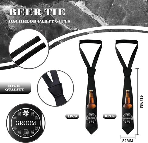 PartyGifts&beyond Groommen Proposal Gifts 7 قطع زجاجة مضحكة وحامل ربطة عنق لحفلة البكالوريوس in Kuwait