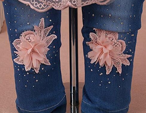 Yao 6M-4Y Infant 3Pcs Baby Girls Clothes Set Toddler Casual Outfits Lace Dress Jacket and Jeans in Saudi Arabia