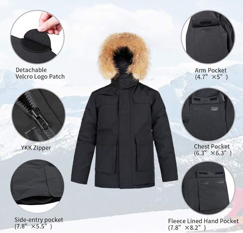 سترة تزلج للرجال من HARD LAND، سترة شتوية معزولة مقاومة للماء ومقاومة للرياح على الجليد، معطف ثلجي in Kuwait