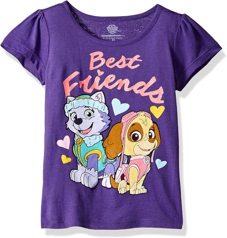Paw Patrol Girls' Toddler Short Sleeve Tee Shirt, Grape Violet, 5T in Saudi Arabia
