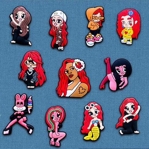 Xaldrichasta 26 Shoe Charms for Clog Different Matching Sandals Wristbands Bracelets, Singer Charms for Kids Girls Teens Women Party Gifts in Kuwait