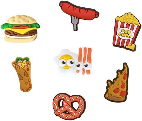 36 قطعة من قطع زينة الأحذية الغذائية، زينة كروك كلوج، هدايا ساحرة الطعام اللطيفة للأطفال، الأولاد، الفتيات، المراهقين، هدية حفلة عيد الميلاد، بلاستيك، لا أحجار كريمة, بلاستيك, بدون أحجار كريمة in Kuwait