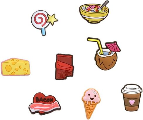 36 قطعة من قطع زينة الأحذية الغذائية، زينة كروك كلوج، هدايا ساحرة الطعام اللطيفة للأطفال، الأولاد، الفتيات، المراهقين، هدية حفلة عيد الميلاد، بلاستيك، لا أحجار كريمة, بلاستيك, بدون أحجار كريمة in Kuwait