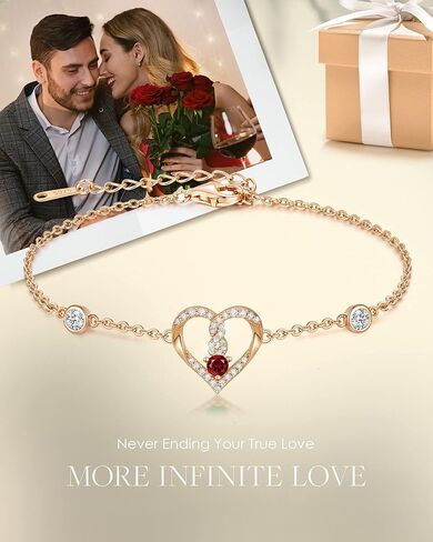 LOUISA SECRET إنفينيتي الحب سوار القلب للنساء، 925 الفضة الاسترليني سحر المرأة جوهرة الميلاد سوار، روز الذهب مطلي عيد ميلاد الذكرى والمجوهرات هدية للنساء الأم أمي فتاة زوجة صديقة in Kuwait