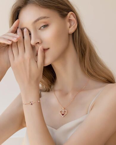 LOUISA SECRET إنفينيتي الحب سوار القلب للنساء، 925 الفضة الاسترليني سحر المرأة جوهرة الميلاد سوار، روز الذهب مطلي عيد ميلاد الذكرى والمجوهرات هدية للنساء الأم أمي فتاة زوجة صديقة in Kuwait