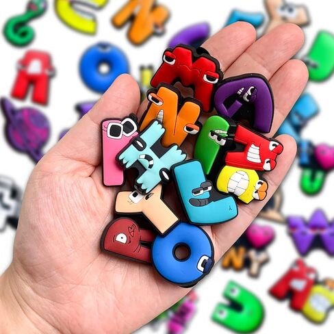 Zanerolan 35PCS Shoe Decoration Charms for Clog Decoration, Cartoon Letters Game Charms Accessories for Kids Boy Girl Adult Men Women Party Favor in Kuwait