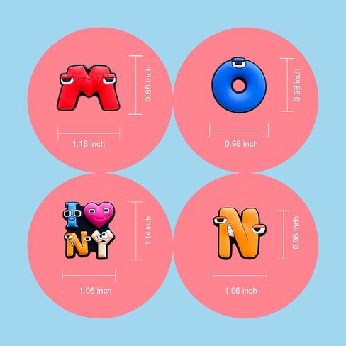 Zanerolan 35PCS Shoe Decoration Charms for Clog Decoration, Cartoon Letters Game Charms Accessories for Kids Boy Girl Adult Men Women Party Favor in Kuwait