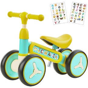 Mafudoxi Baby Balance Bike, Adjustable Toddler Bike for 1-3 Years Old Boys Girls, First Birthday Gifts for Kids - with 2 Stickers (Green) in Kuwait