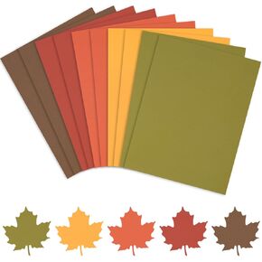 AnyDesign 50 Sheet Assorted Autumn Card Stock Paper Red Yellow Green Brown Colored Scrapbook Paper for DIY Maple Leaves Card Making Fall Thanksgiving School Office Home Supplies, 8.5 x 11 Inch in Kuwait