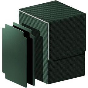 Mtg Deck Box,Card Deck Box,Large Deck Case,Card Storage, Deck Card Box,cardboard box,commander deck box, card deck box,trading card box,Leather Large Size Fit 550 Plus Sleeved Cards Compatible with board game TCG CCG (Black＆Blue) in Kuwait