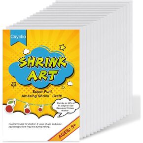 Csyidio 20 Pieces Shrink Plastic Sheets Sanded Shrink Sheets Shrink Films Papers for Making Kids’ Creative Craft (8 x 11.4 inches / 20 x 29cm)
