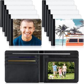 Sanwuta 4 Pieces Sublimation Wallets Blanks for Men Heat Transfer Sublimation Wallet Bulk Christmas Thank You Gifts Wallets with Card Windows for Father's Day Gifts Office Travel Supplies