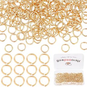 Beebeecraft 300Pcs 3 Size Gold Jump Rings 2.8mm 3.5mm 4mm 24K Gold Plated Open Jump Rings for Jewelry Making Necklace Keychains Yellow Connector in Kuwait