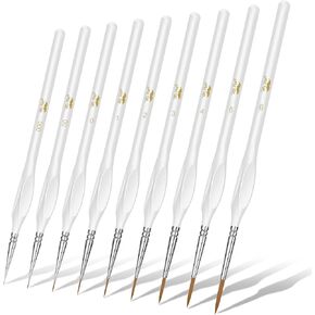 Mr. Pen- Detail Paint Brushes Set, 9 pcs, White, Miniature Paint Brushes, Thin Paint Brushes, Model Paint Brushes, Fine Tip Paint Brush, Face Paint Brushes Set, Mini Paint Brushes, Fine Paint Brush