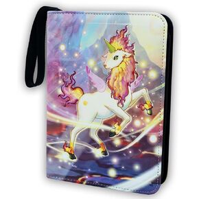 حافظة بطاقات، حافظة بطاقات بيمبر ذات 4 جيوب، حامل بطاقات بسحاب، حقيبة حمل مع 55 ورقة ممتازة (يونيكورن، 4 جيوب) in Kuwait