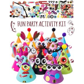 Glittery Garden Party Hats for Kids Art & Craft. Fun Birthday Activity Kit with Stickers. Animal Theme Party Favor, Game Supplies. Christmas, Thanksgiving, Easter Decoration in Kuwait