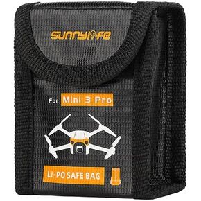 Flight Battery Safe Bag for DJI Mini 3 Pro Protective Case Transport Lithium Battery Safe Explosion-Proof Bag Accessories (for 3pcs Batteries)