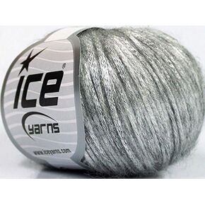 Rock Star, Silver Gray, Metallic Shine, Soft Nylon Merino Wool Acrylic Blend Yarn, 50 Gram in Saudi Arabia
