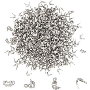 400 قطعة من NBEADS 304 أطراف خرز من الفولاذ المقاوم للصدأ، أطراف صدفية مفتوحة قابلة للطي على شكل خرزة أغطية عقدة أغطية نهاية ونتائج تجعيد لصنع المجوهرات والأساور والقلائد - لون ذهبي وفولاذ مقاوم للصدأ in Kuwait