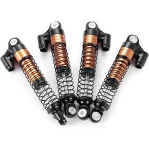 مجموعة صدمات AXSPEED 62 مم 4 قطع ممتص صدمات قابل للتعديل لسيارة 1/18 TRX4-M TRX4M RC الزاحفة (أحمر)