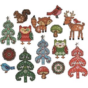 Tobin Woodland 14 Count Friends Ornament Plastic Canvas Kit - DW1694 , White in Kuwait