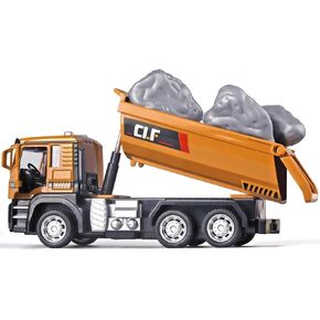 OANMYJJO Kids Dump Truck Metal DieCast Construction Trucks,Pull Back Dump Truck Toy with Lights and Sounds,Metal Cab Dump Truck Kids Construction Toys,Toy Dump Trucks for Boys Age 4-7